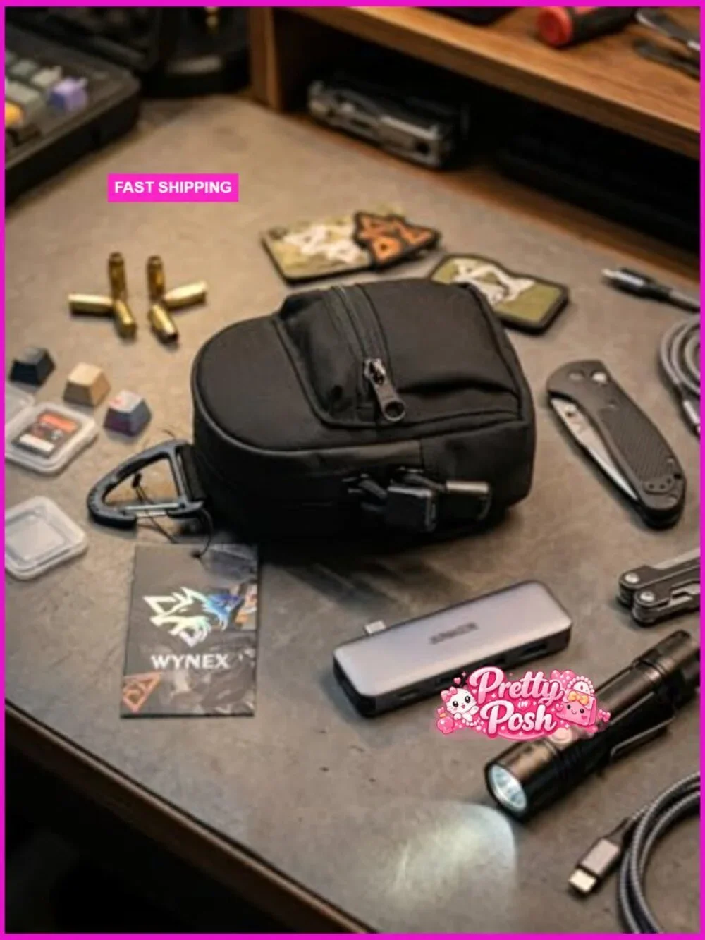 Tactical Compact EDC Pouch, 500D Nylon, Utility Zipper Pocket Organizer